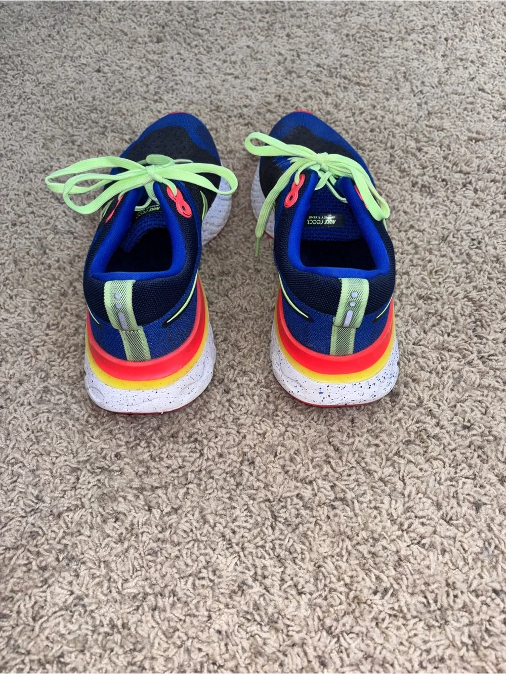Nike Blue Running Sneakers with Neon Laces